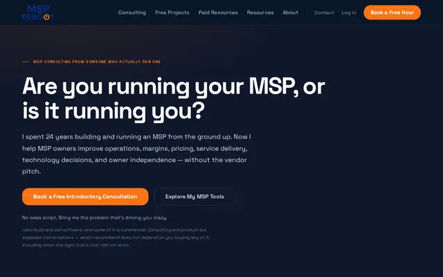 MSP Reboot homepage — MSP consulting from someone who actually ran one
