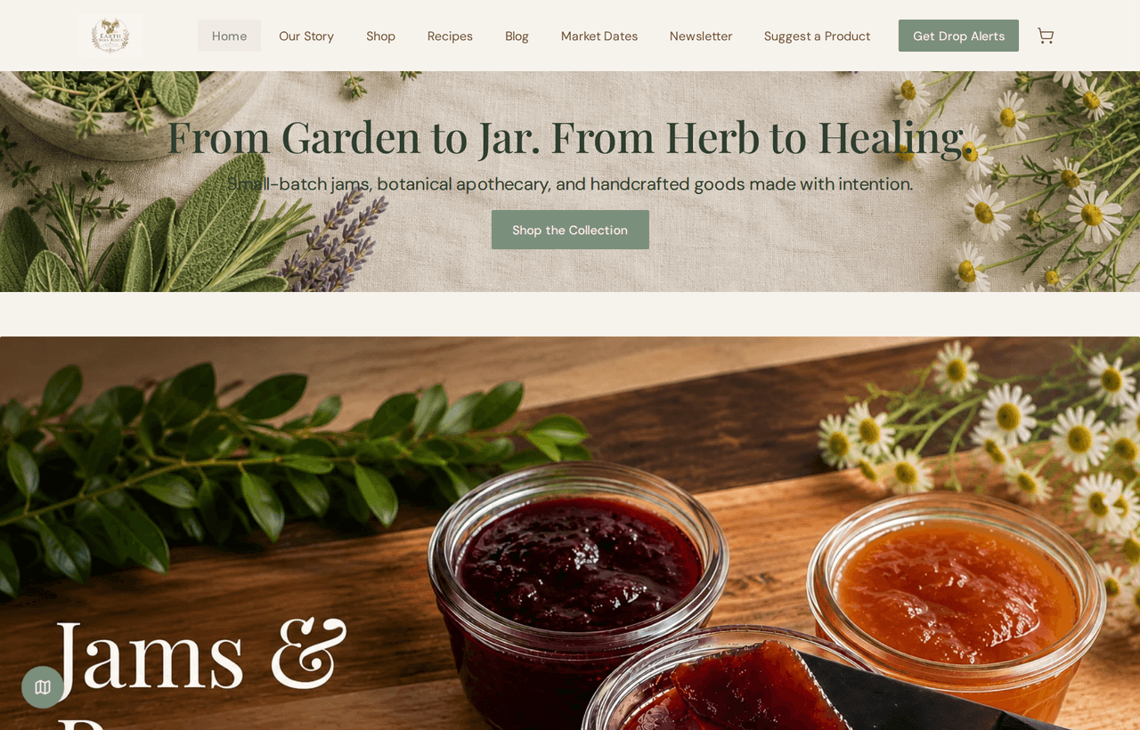EarthBorn Roots public website
